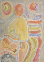 Németh Miklós - Szabadban 42 x 30 cm tempera, papír