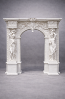 Monumentális fehér márvány kapu, bejárati egység , ajtó keret, kapu keret