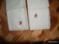 RÉGI 4 DARAB HÍMZETT, SZEGETT, VÁSZONFÉLE SZALVÉTA,  NEM HASZNÁLT