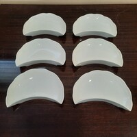 6 db Fehér Herendi porcelán csonttányér, csontos tányér készlet