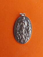Szep kidolgozasu Antik ezüst szűz Maria medál 27x15mm, kegytargy