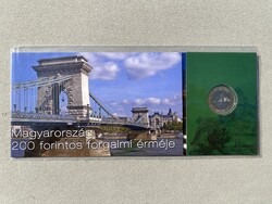 2009 200 Forint elsőnapi veret bliszter + 200 Forint UNC bankjegy