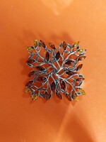 925-ös sterling ezüst multi color Balti borostyan medál és brossnak is használható ékszer