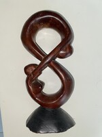 Afrikai tömör fa szobor, pár, 26 cm magas