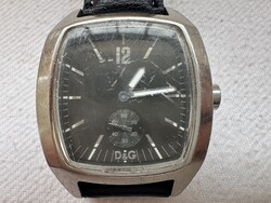 D&G kvarc karóra 37 mm 11 mm vastag acél tok karcos