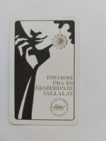 FŐVÁROSI ÓRA-ÉS ÉKSZERIPARI VÁLLALAT 1976. évi kártyanaptár