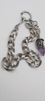 Old Rare Silver Pocket Watch Chain with Pendant