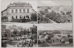 Képeslap, Hatvan, részletek, 1962 Hatvan a tanügynek felírat