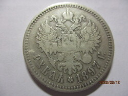 Orosz ország:  ezüst 1 Rubel  (**) 1897 VF/XF Kép szerint