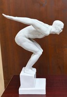 RTKASÁG!!! Antik Herendi porcelán 1940 Galántai Fekete Géza Úszó szobor