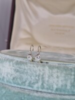 Antik arany kisebb buton fülbevaló pár brillekkel cca 0.26 ct