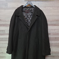 Wool and Cashmere fekete gyapjútartalmú férfi kabát, 56