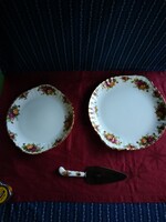 Royal Albert Old county roses süteményes tányér 2db + ajándék torta lapát