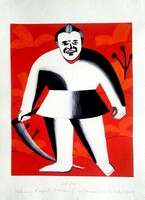 DrMáriás - Habony Árpád Malevics műtermében 42 x 30 cm computer print, merített papír