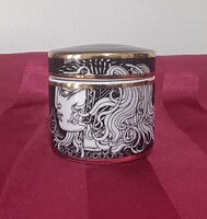 Hollóházi porcelán Szász Endre tégely