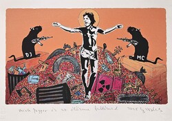 DrMáriás - Mick Jagger és az élőzene feltámad 30 x 42 computer print, merített papír