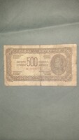 500 dinár 1944 Jugoszláv Partizán bankjegy