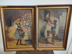 Varga István, falusi jelenet képpár