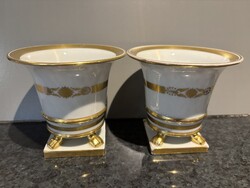 Ó Herendi Batthyányi mintás oroszlán lábas, körmös kaspó pár