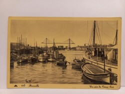 Régi francia képeslap Marseille – Részlet a Régi Kikötőből (Vieux Port)