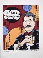 DrMáriás - Sztálin Lichtenstein műtermében 42 x 30 cm computer print, merített papír