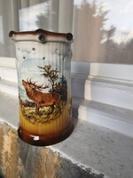 Vizjeles , hologramos vadász porcelán  korsó , alján átlátszó női akt