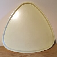 Retro háromszög műanyag tálca - fehér