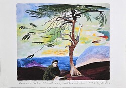 DrMáriás - Hamvas Béla Csontváry műtermében 30 x 42 cm computer print, merített papír