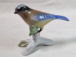 Szép festésű ritkább porcelán madár figura hibátlan állapotban 10 cm. magas