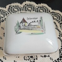 Városképes porcelán doboz Sárvár - Budapest Porcelángyár