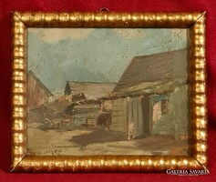 Turmayer Sándor (1879 - 1953) : Napfényes udvar