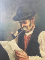 Az olvasó öreg pipás