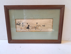 Thomas Stevens Stevengraph: Full Cry English Sewn Silk Picture Textile Equestrian Hunting Scene Early 1900s