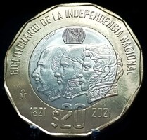 Mexikó 20 peso, ND (2021) 200. Évforduló - Függetlenség C17A1V