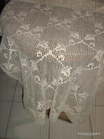 Csodaszép antik horgolt ekrü vitrázs csipke függöny