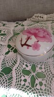 Hollóházi rozsaszín virágos bonbonier