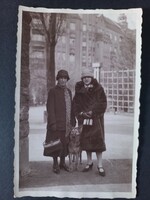 Két elegáns nő kutyával az utcán – Berlin – antik fotó – 1926