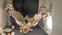 Antik Eichwald 1800-as évekbeli óriás barokk majolika asztalközép 413