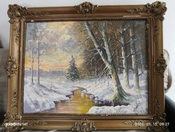 Téli tàj olaj festmény