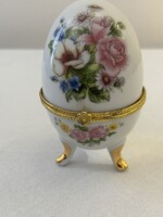 Faberge jellegű nyitható porcelán tojás