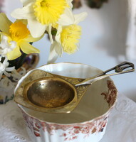 Late Art Nouveau Argentor silver-plated copper strainer, tea strainer