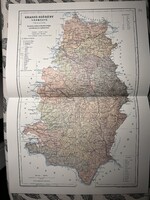 Krassó-Szörény vármegye térképe 31. Kogutowicz 1905 Történelmi Magyarország Reprint (Erdély))