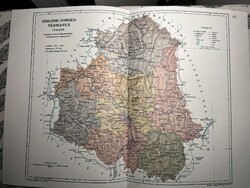 Szolnok-Doboka vármegye térképe 49. Kogutowicz 1905 Történelmi Magyarország Reprint (Erdély)