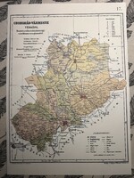 Csongrád vármegye térképe 17. Kogutowicz 1905 Történelmi Magyarország Reprint