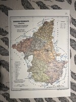 Borsod vármegye térképe 13. Kogutowicz 1905 Történelmi Magyarország Reprint