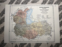 Sopron vármegye térképe 43. Kogutowicz 1905 Történelmi Magyarország Reprint