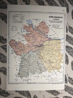 Győr vármegye térképe 21. Kogutowicz 1905 Történelmi Magyarország Reprint