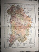 Pest-Pilis-Solt-Kiskun vármegye térképe 39. Kogutowicz 1905 Történelmi Magyarország Reprint