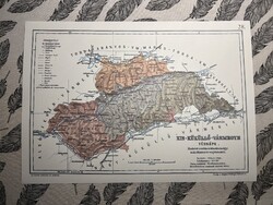 Kis-Küküllő vármegye térképe 28. Kogutowicz 1905 Történelmi Magyarország Reprint (Erdély)
