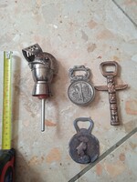 Metal medieval helmet stopper+3 bottle openers